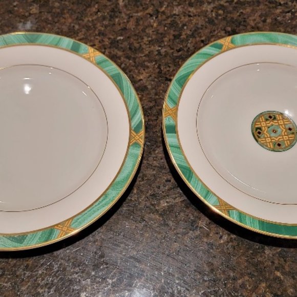 Fitz and Floyd "Greenwich" Decorative Collector Salad green and gold